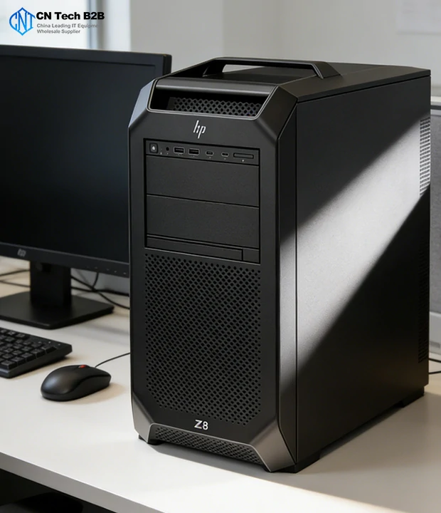 HP Z8 Fury G5 workstation, modern open office, enterprise workstation, sustainable design, quiet operation, collaborative workspace