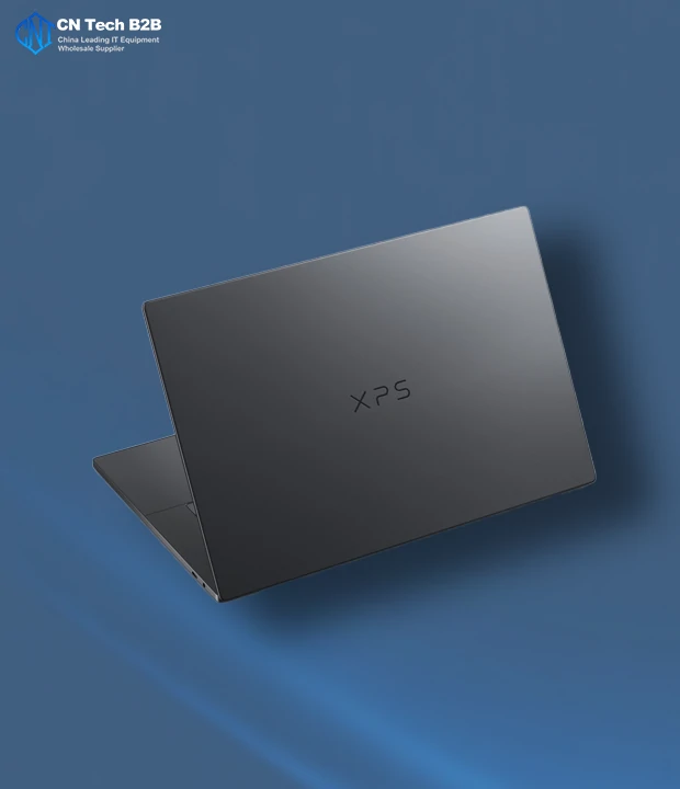 Dell XPS 16 2026 closed back view, premium laptop design, XPS logo, ultra-slim chassis