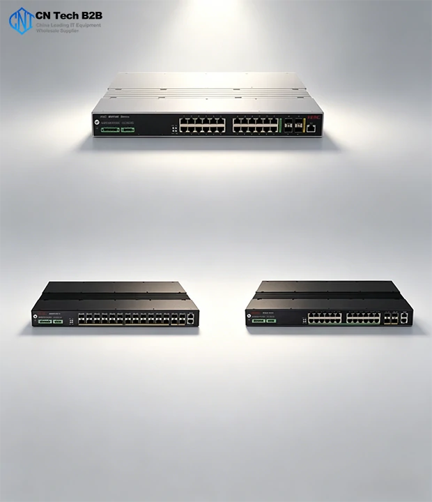 Full lineup of H3C IE4500-G industrial ethernet switches, multiple port combinations for different high temperature and complex industrial project needs