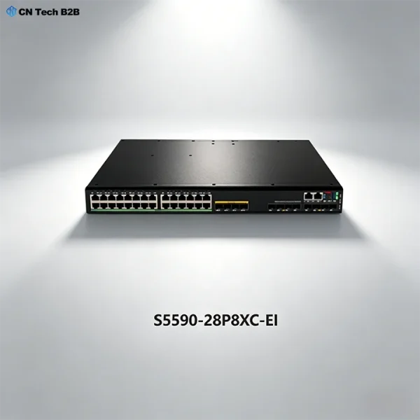 H3C S5590-28P8XC-EI 24 port PoE gigabit switch with 8 high speed 10G uplinks, ideal for IP camera, AP and IoT PoE device deployment