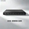 Front view of H3C S9850-32H fixed switch, 32-port 400G QSFP-DD ports, high-density spine-leaf switch for data center networks