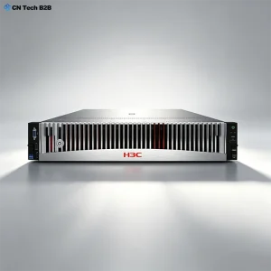 Front hero view of H3C R4900 G6 2U rack server with brushed silver front panel, H3C logo, and optimized ventilation for high-performance data center workloads
