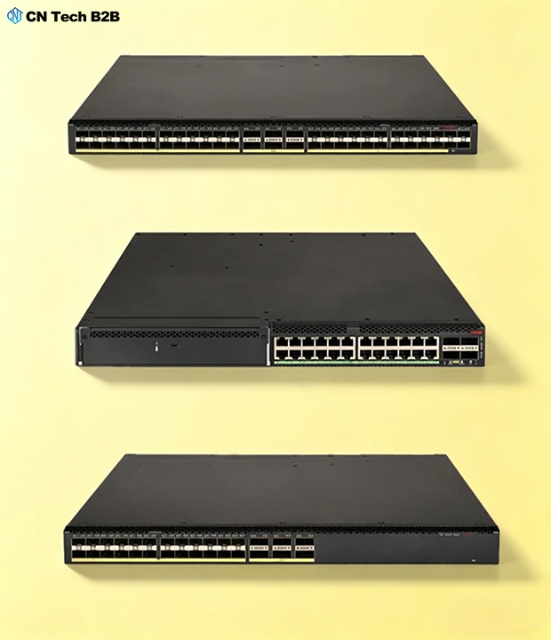 Overview of H3C S6520X series switches including S6520X-54HF-EI, S6520X-30HF-EI, and S6520X-54HC-UPWR-EI, showing full product line for enterprise networks