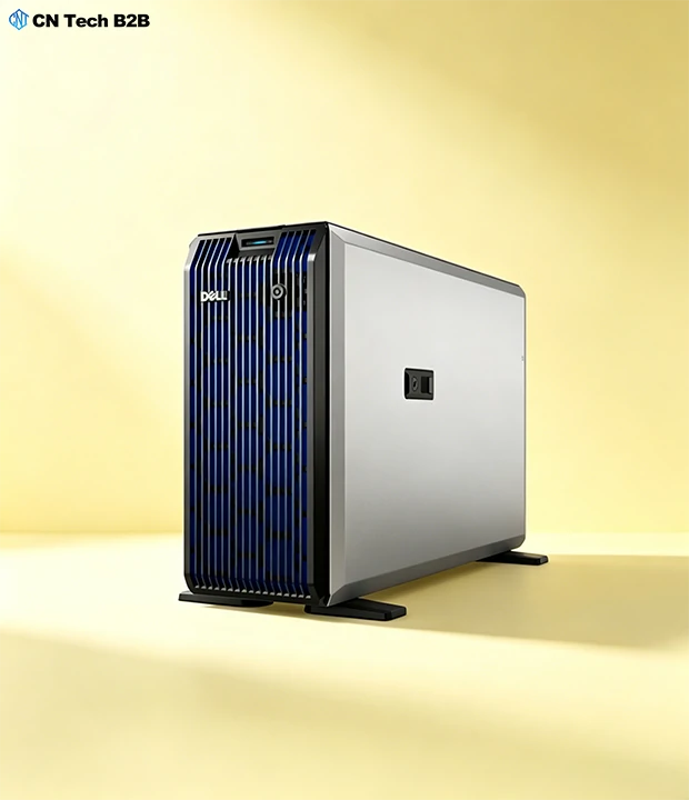 Dell PowerEdge T360 tower server studio view, Intel Xeon E-2400 powered for small business IT workloads