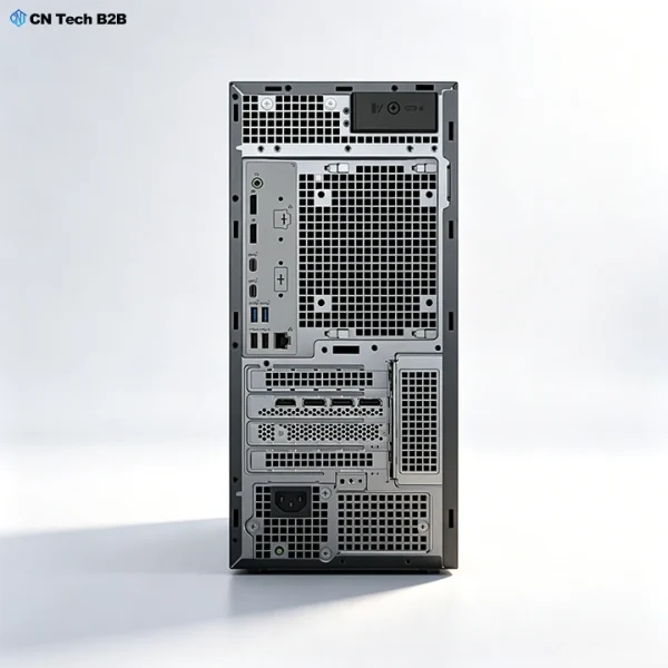 Dell Precision 3680 Rear Panel,Ports, PCIe Slots & Connectivity Options Rear panel view of Dell Precision 3680 tower workstation with 2.5G Ethernet, multiple display ports and PCIe Gen 4 expansion slots