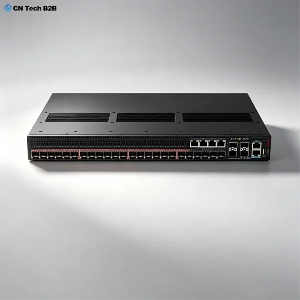 IEF4520-24P4TP4X-G 19-inch Rack Mount Installation & Side Dimension Display Side view & rack installation of H3C IEF4520-24P4TP4X-G 1U industrial switch with fanless cooling for high-temperature complex industrial cabinet