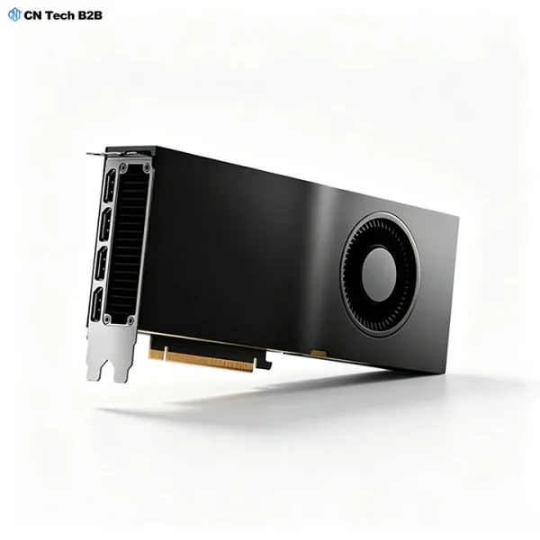 NVIDIA RTX 4500 Ada 24GB single slot workstation graphics card three-quarter angled blower cooling metal shell