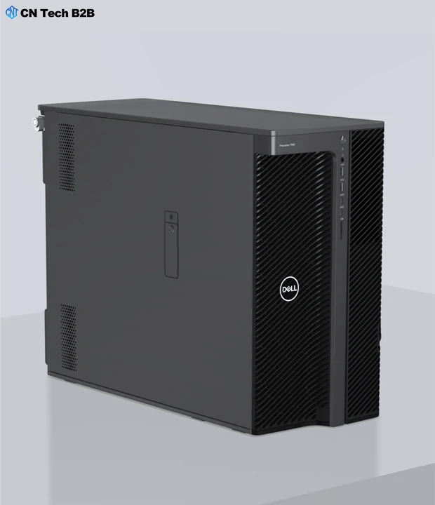 Dell Precision 7960 tool-free side access panel with latch and top carry handle for easy maintenance
