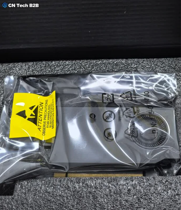 NVIDIA RTX A400 4GB GPU in anti-static bag with foam protection and factory seals