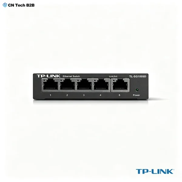 TP-Link TL-SG1005D front panel showing 5 Gigabit RJ45 ports and Link Act LED indicators