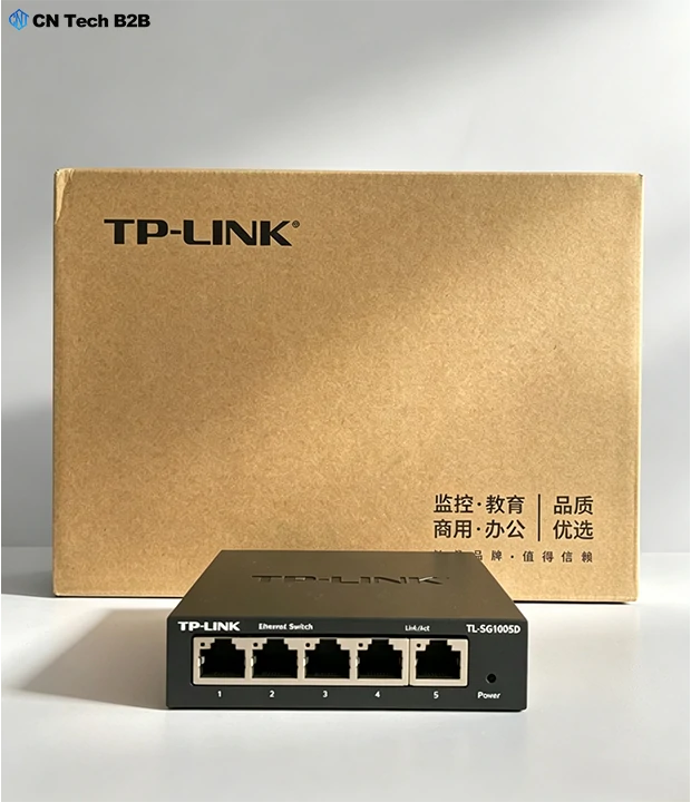 TP-Link TL-SG1005D 5-port Gigabit switch with original packaging box and accessories