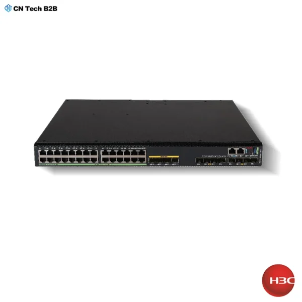 H3C S5590-28P8XC-EI 28-port 10G Layer 3 switch front view with 8x 40G QSFP+ and 8x 10G SFP+ ports