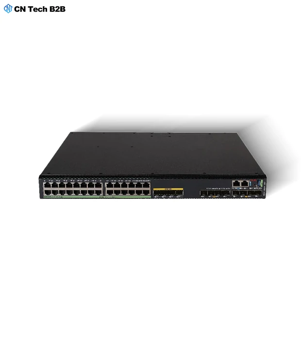 H3C S5590-28P8XC-EI 28-port 10G Layer 3 switch front panel with 8x 10G SFP+, 8x 40G QSFP+ and 8x PoE+ ports