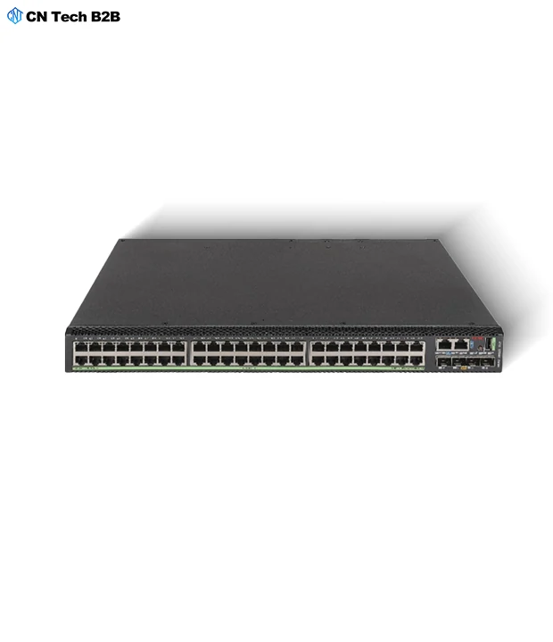 Detailed view of H3C S5590-48T4XC-EI switch ports showing 48 GE RJ45 and 4 10GE SFP+ interfaces