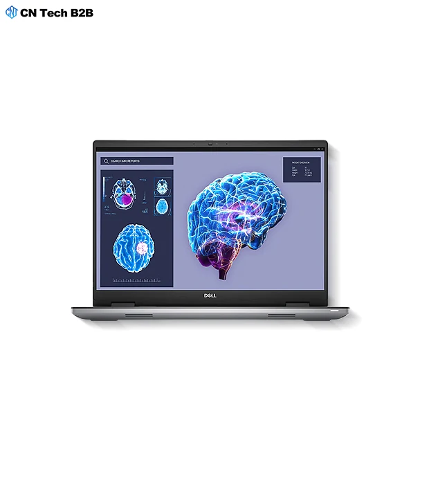 Dell Precision 7680 16-inch 4K OLED display showing AI medical imaging visualization