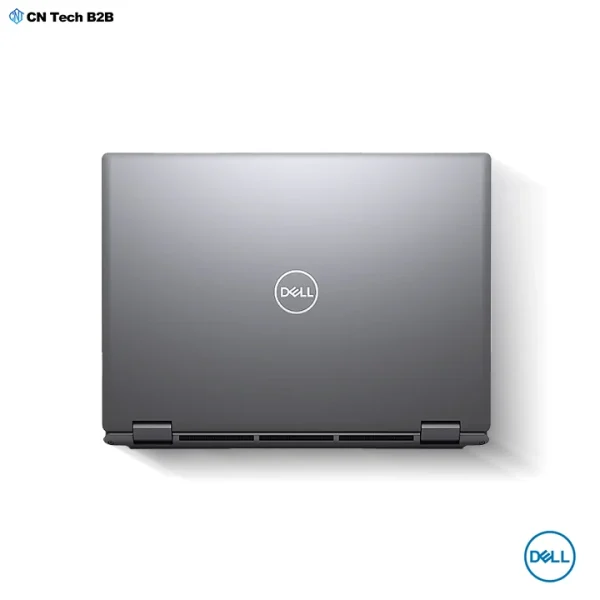 Top view of Dell Precision 7680 laptop lid with Dell logo aluminum finish